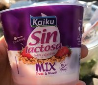 Yogur sin lactosa mix fresa y muesli