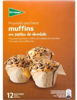 Preparado para hacer muffins con pepitas de chocolate