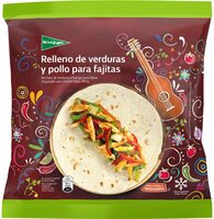 Relleno de verduras y pollo para fajitas