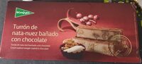 Turrón de nata-nuez bañado con chocolate