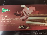 Turrón de tres chocolates praliné
