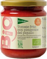 Tomate frito con pimientos del piquillo y aceite