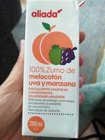 Zumo melocotón uva y manzana