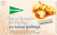 Tacos de potón del pacífico en salsa gallega