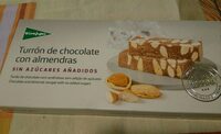 Turrón de chocolate con almendras sin azúcares