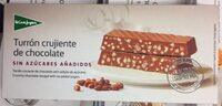 Turrón crujiente de chocolate sin azúcares añadidos