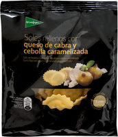 Soles rellenos con queso de cabra y cebolla caramelizada