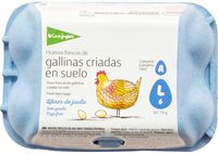 Huevos frescos de gallinas crisdss en suelo
