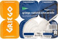 Yogur griego natural azucarado