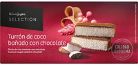 Turrón de coco bañado con chocolate