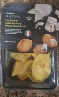 Tortelloni de queso de cabra y cebolla caramelizada