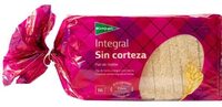 Pan de molde sin corteza integral de trigo