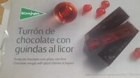 Turrón de chocolate con guindas al licor