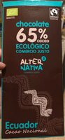 Chocolate 65% Cacao Ecologico Comercio Justo