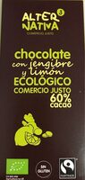Chocolate con jengibre y limon ecologico