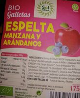 Bio galletas espelta manzana y arándanos