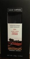 Chocolate negro 91% Venezuela & Ecuador