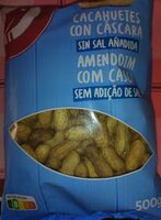Cacahuetes con cáscara sin sal añadida