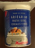 Yogur al estilo griego con frutos secos, cereales y miel