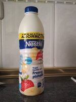 Yogur líquido con fresa y plátano