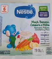 Yogur manzana platano maíz y zanahoria