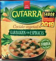 Cocido vegetal de garbanzos con espinacas