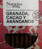 Barritas con granada, cacao y arándanos