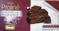 Turrón praliné chocolate con pasas al licor