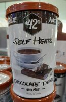 Self heats chocolate drink with milk