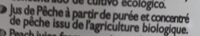 Zumo de melocotón bio orgánico de agricultura ecológica