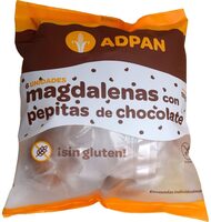 Magdalenas con pepitas de chocolate sin gluten
