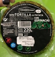 Mini tortilla de patata con espinacas
