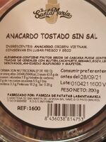 Anacardo tostado sin sal