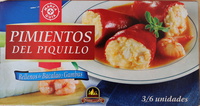 Pimientos del piquillo rellenos de bacalao y gambas