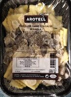 Ravioli de carne con salsa bosaiola