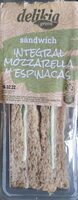 Sandwich integral mozzarella y espinacas