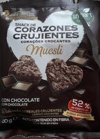 Snack de corazones crujientes con chocolate