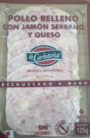 Pollo relleno con jamón serrano y queso asado al horno