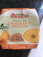 Crema ecológica de calabaza y lentejas tarrina