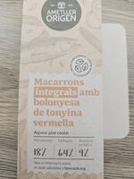 Macarrons amb bolonyesa de tonyina vermella