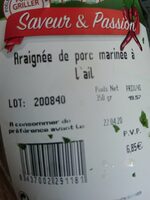 Araignée de porc marinée a l'ail