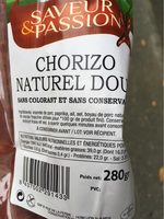 Chorizo naturel doux