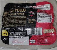 Roti de pollo relleno de jamón y queso