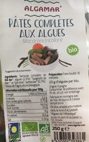 Pâtes complètes aux Algues