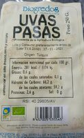 Uvas pasas biogredos