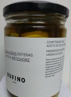 Alcachofas enteras confitadas con aceite de oliva virgen