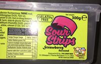 Sour strips Strawberry flavoured