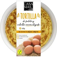 Tortilla de patata con cebolla caramelizada