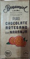 Chocolate artesano con naranja