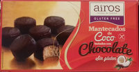 Mantecados de coco bañados con chocolate sin gluten